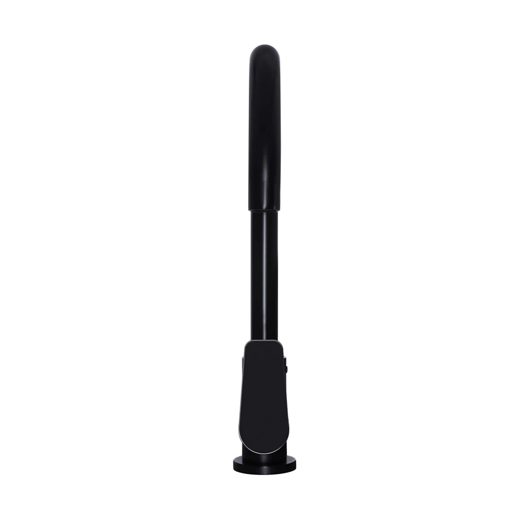 Meir Round Paddle Gooseneck Kitchen Mixer Tap Matte Black - Image 4