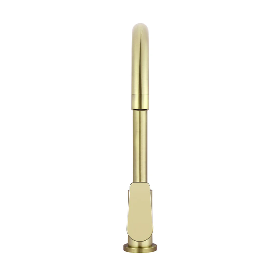 Meir Round Paddle Gooseneck Kitchen Mixer Tap Tiger Bronze - Image 4