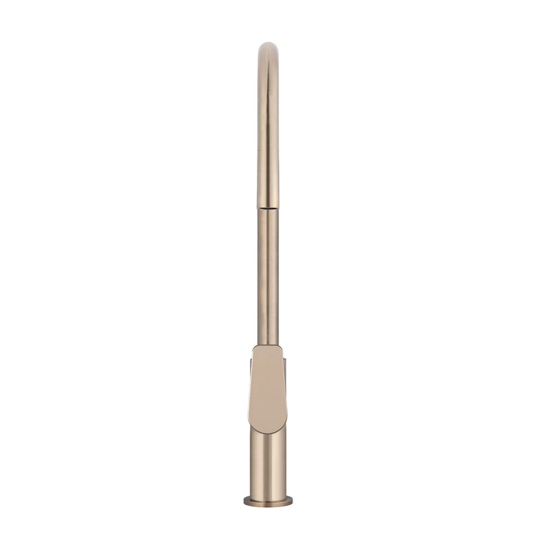 Meir Round Paddle Piccola Pull Out Kitchen Mixer Tap Champagne - Image 4
