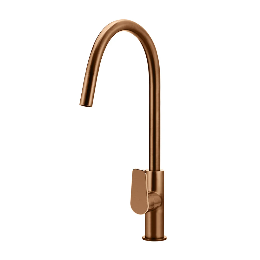 Meir Round Paddle Piccola Pull Out Kitchen Mixer Tap Lustre Bronze - Image 4