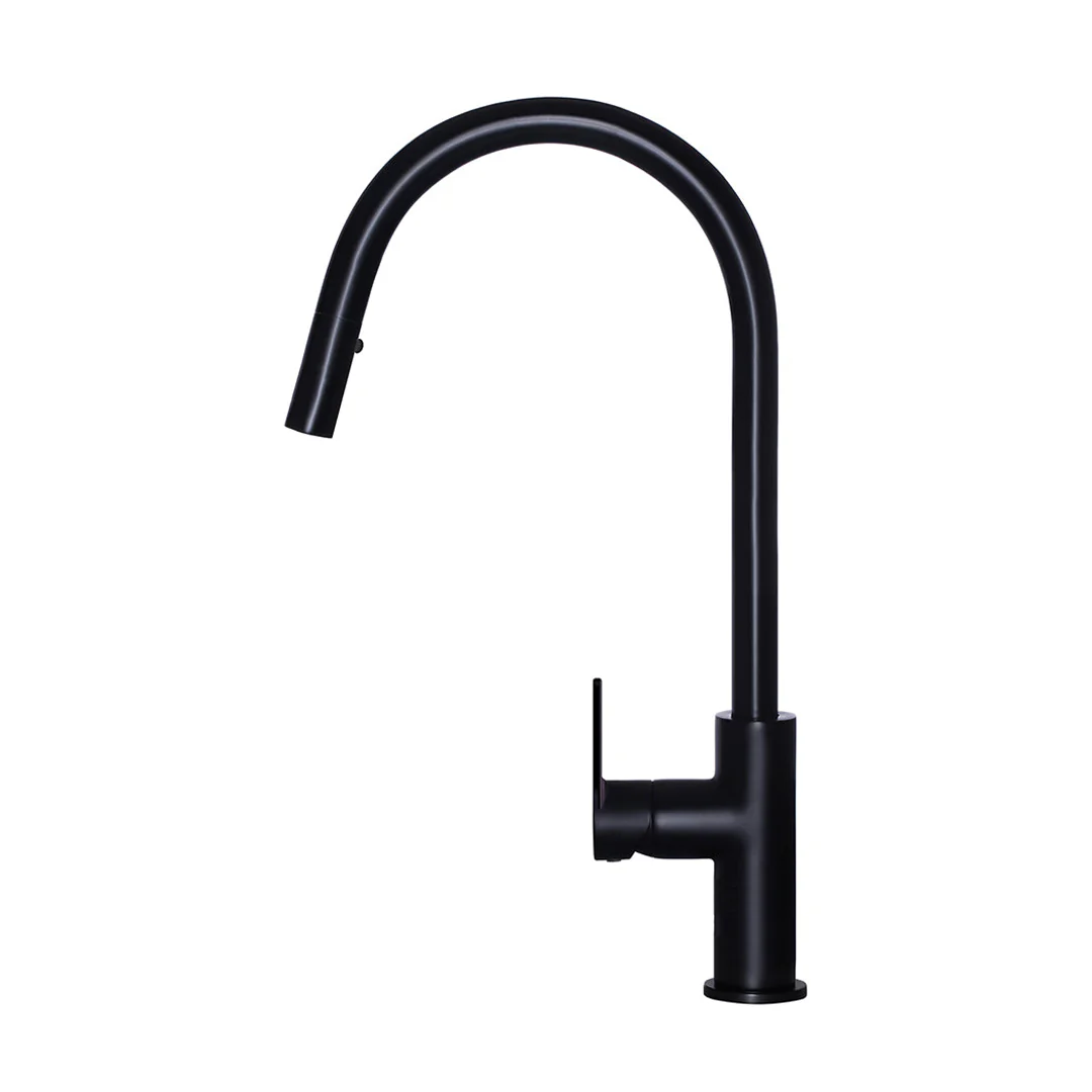 Meir Round Paddle Piccola Pull Out Kitchen Mixer Tap Matte Black - Image 3