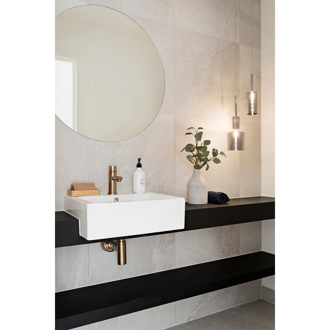 Meir Round Pinless Basin Mixer Champagne - Image 5