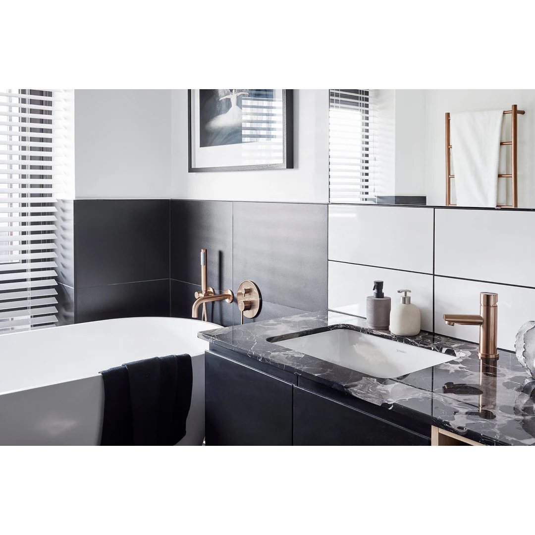 Meir Round Pinless Basin Mixer Champagne - Image 6