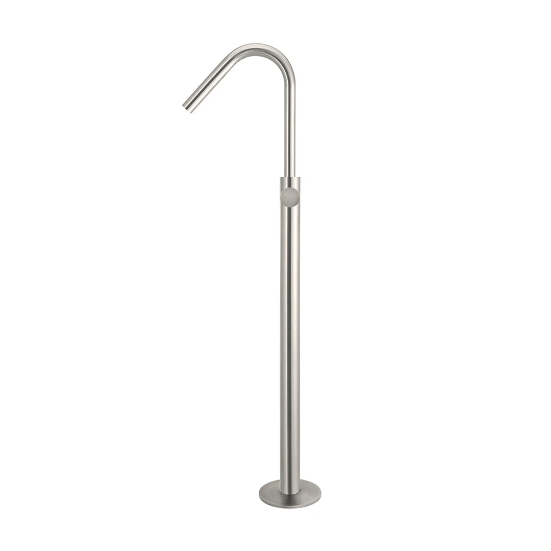 Meir Round Pinless Freestanding Bath Spout And Hand Shower Brushed Nickel - Image 3