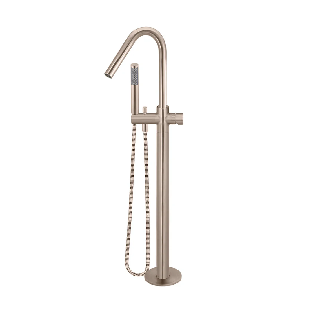 Meir Round Pinless Freestanding Bath Spout And Hand Shower Champagne