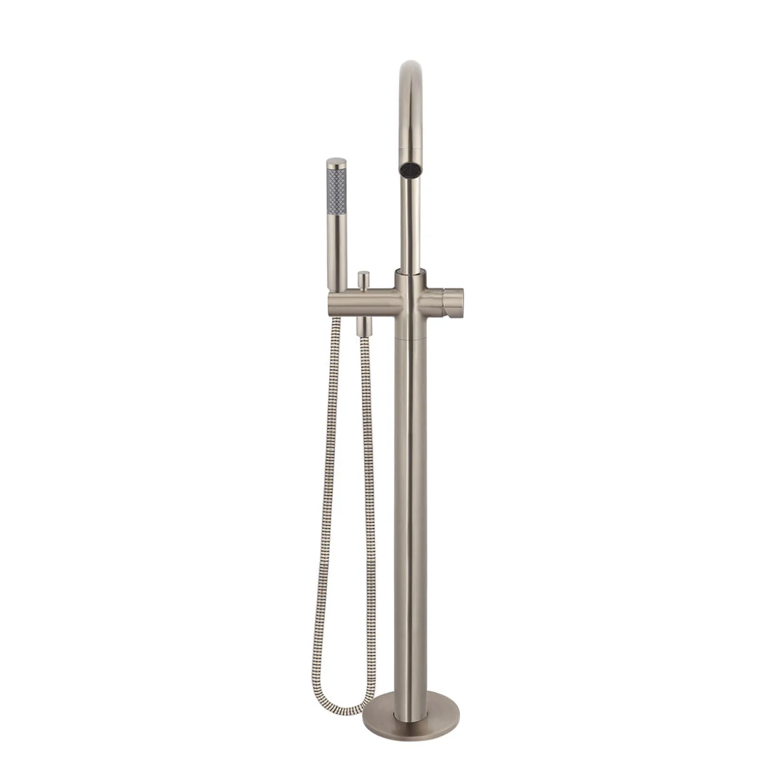 Meir Round Pinless Freestanding Bath Spout And Hand Shower Champagne - Image 4