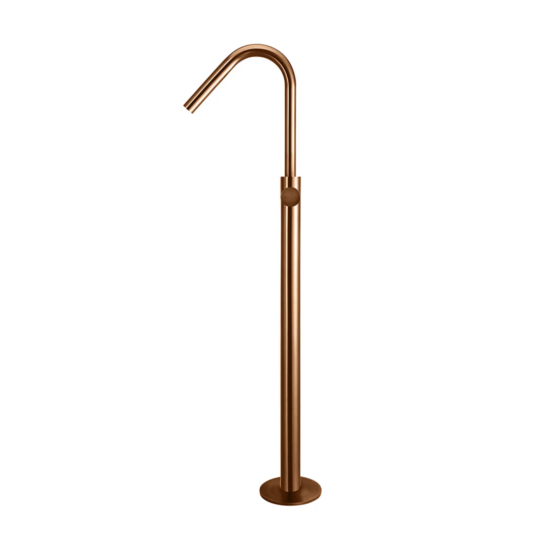 Meir Round Pinless Freestanding Bath Spout And Hand Shower Lustre Bronze - Image 3