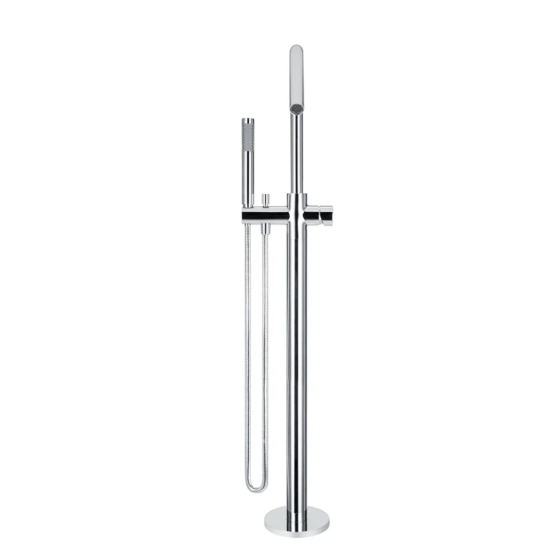 Meir Round Pinless Freestanding Bath Spout And Hand Shower Polished Chrome - Image 4