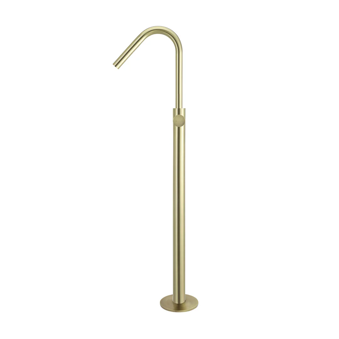 Meir Round Pinless Freestanding Bath Spout And Hand Shower Tiger Bronze - Image 3