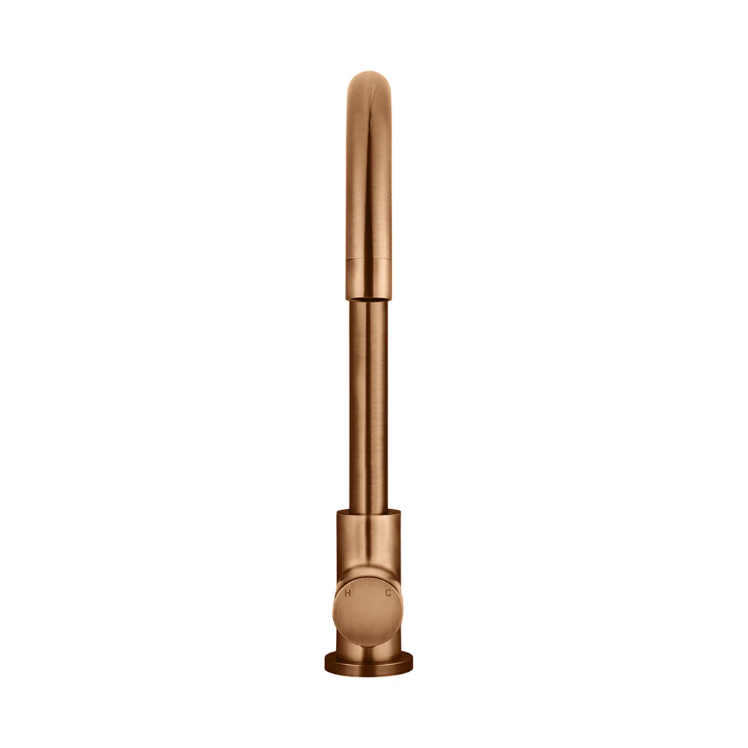 Meir Round Pinless Gooseneck Kitchen Mixer Tap Lustre Bronze - Image 3