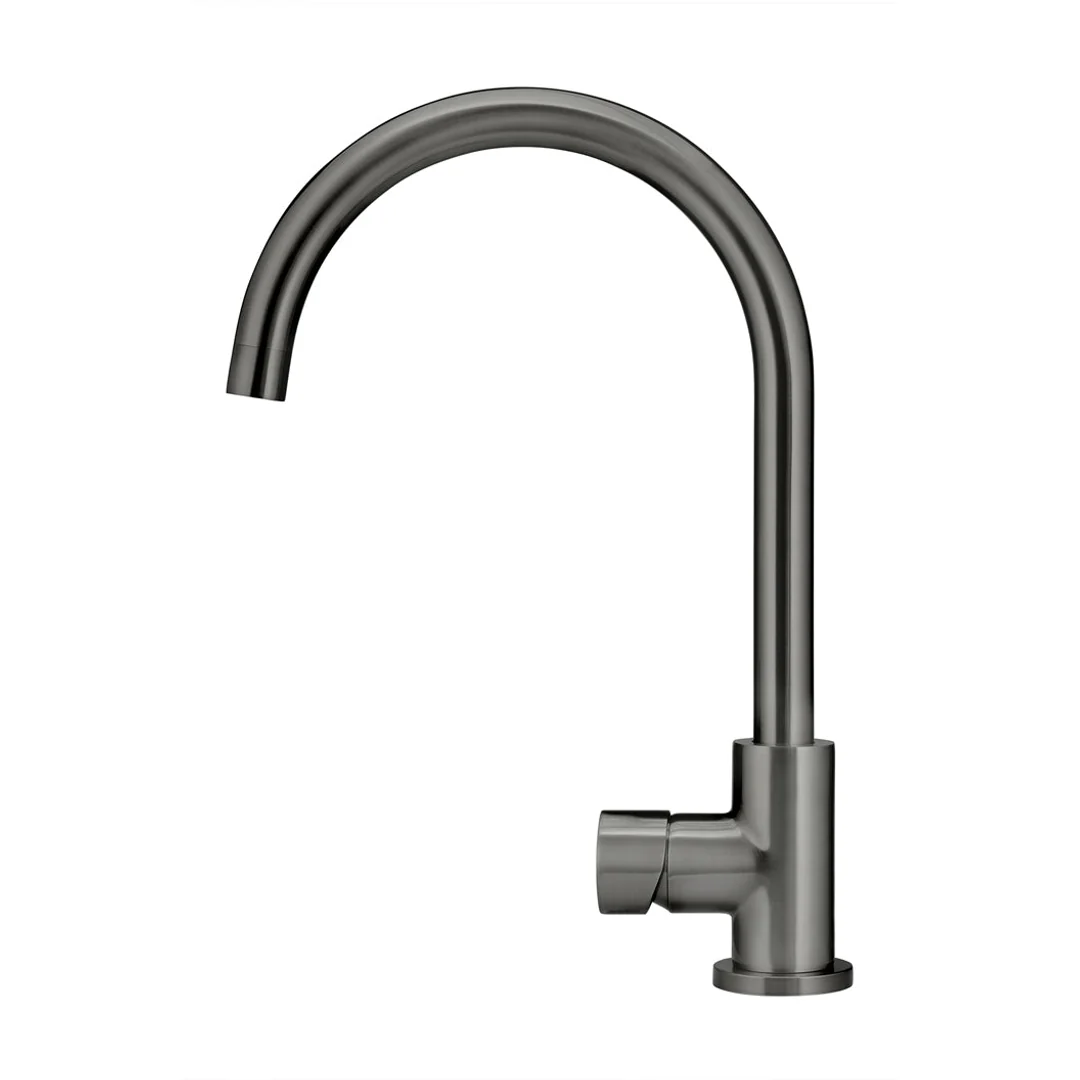 Meir Round Pinless Gooseneck Kitchen Mixer Tap Shadow - Image 3