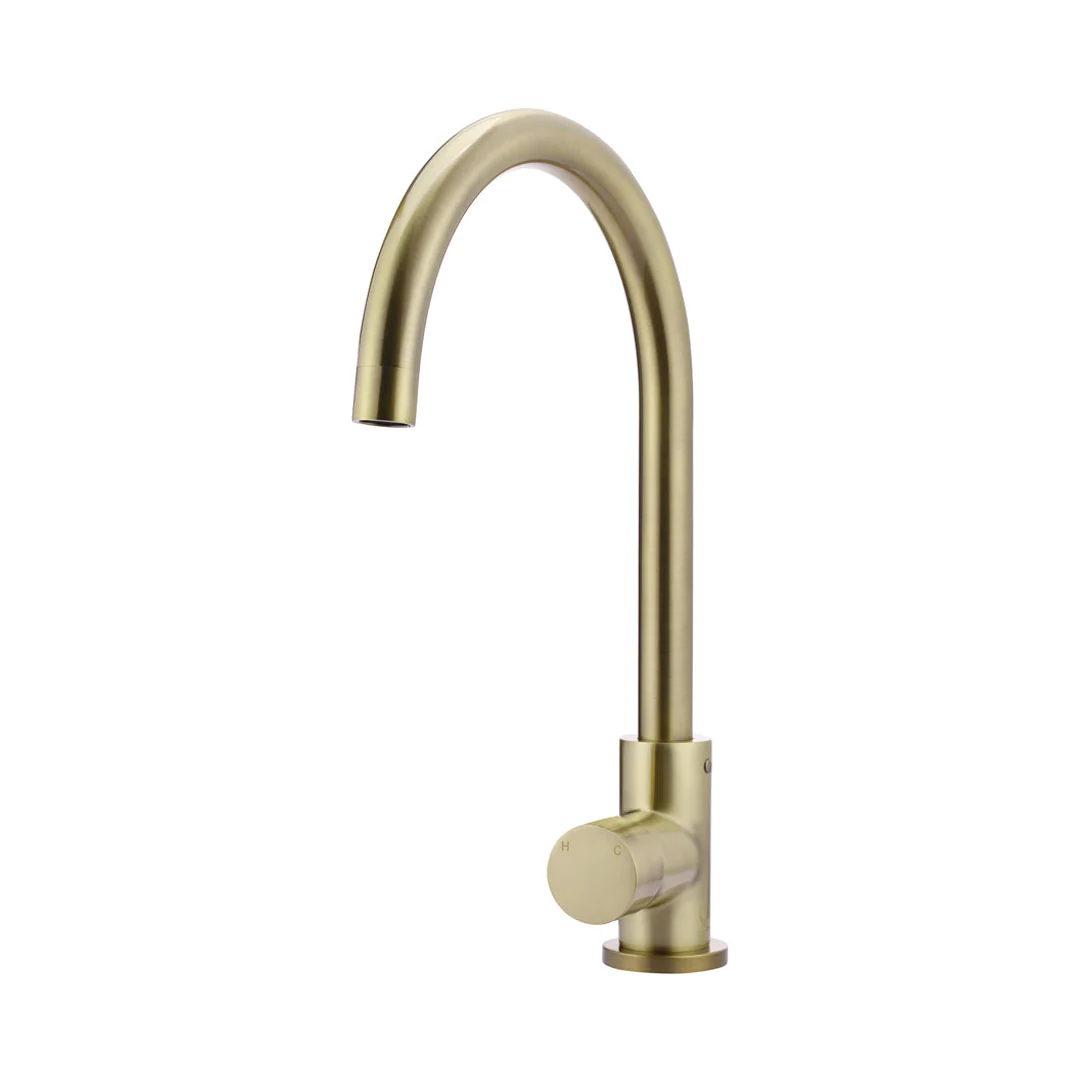 Meir Round Pinless Gooseneck Kitchen Mixer Tap Tiger Bronze