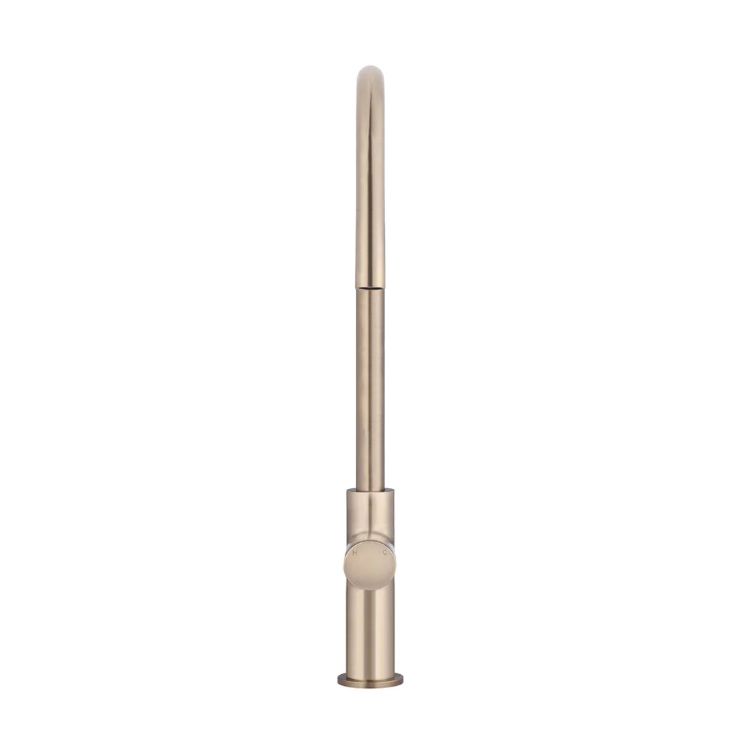 Meir Round Pinless Piccola Pull Out Kitchen Mixer Tap Champagne - Image 4