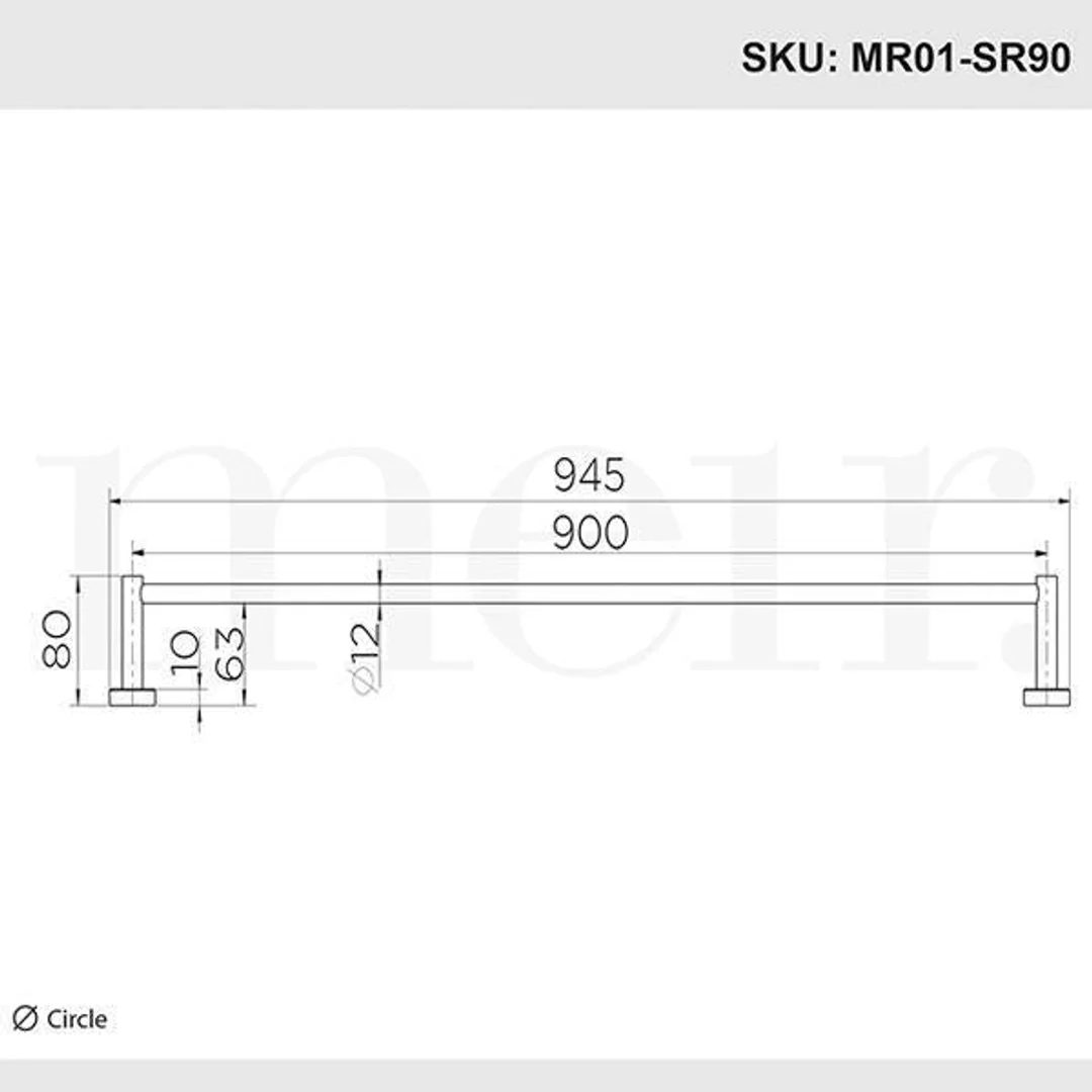 Meir Round Single Tiger Bronze Towel Rail 900mm - Image 6