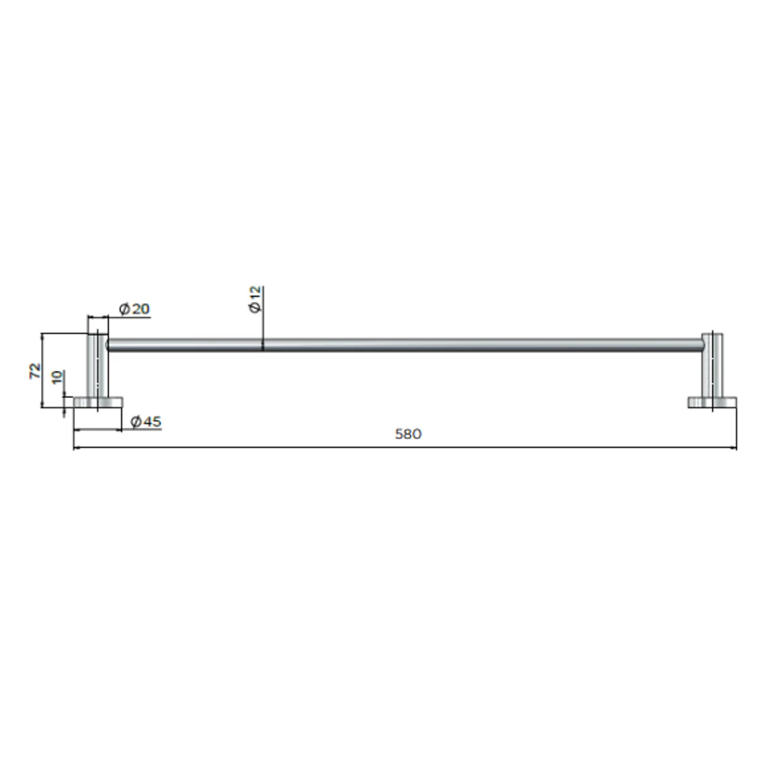 Meir Round Single Towel Rail 600Mm Champagne - Image 3