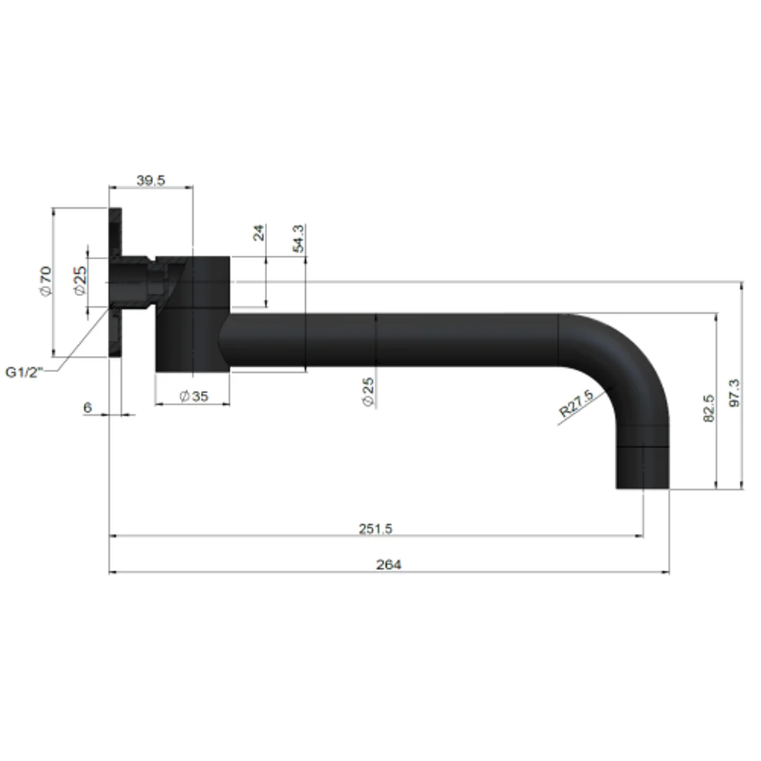 Meir Round Swivel Wall Spout Brushed Nickel - Image 2