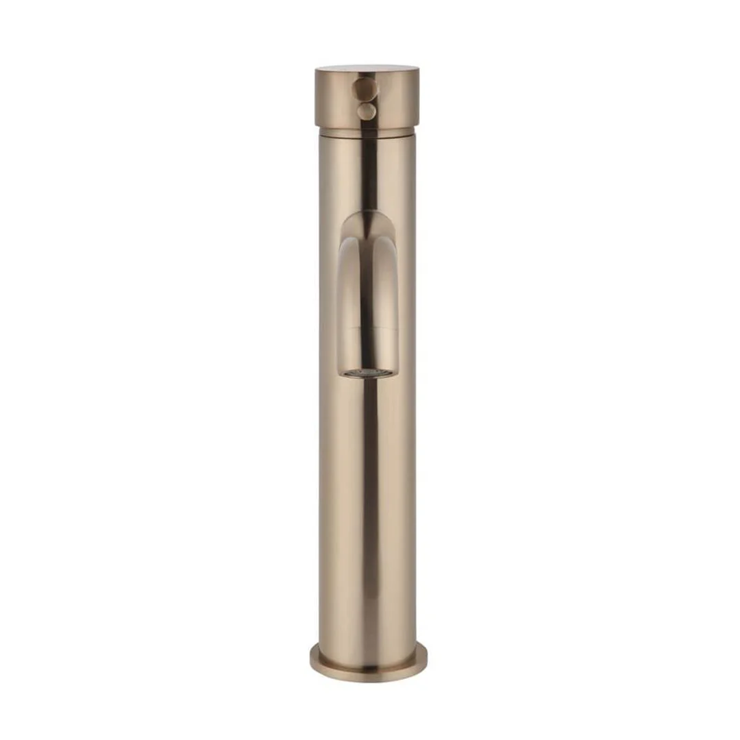 Meir Round Tall Curved Basin Mixer Champagne - Image 5