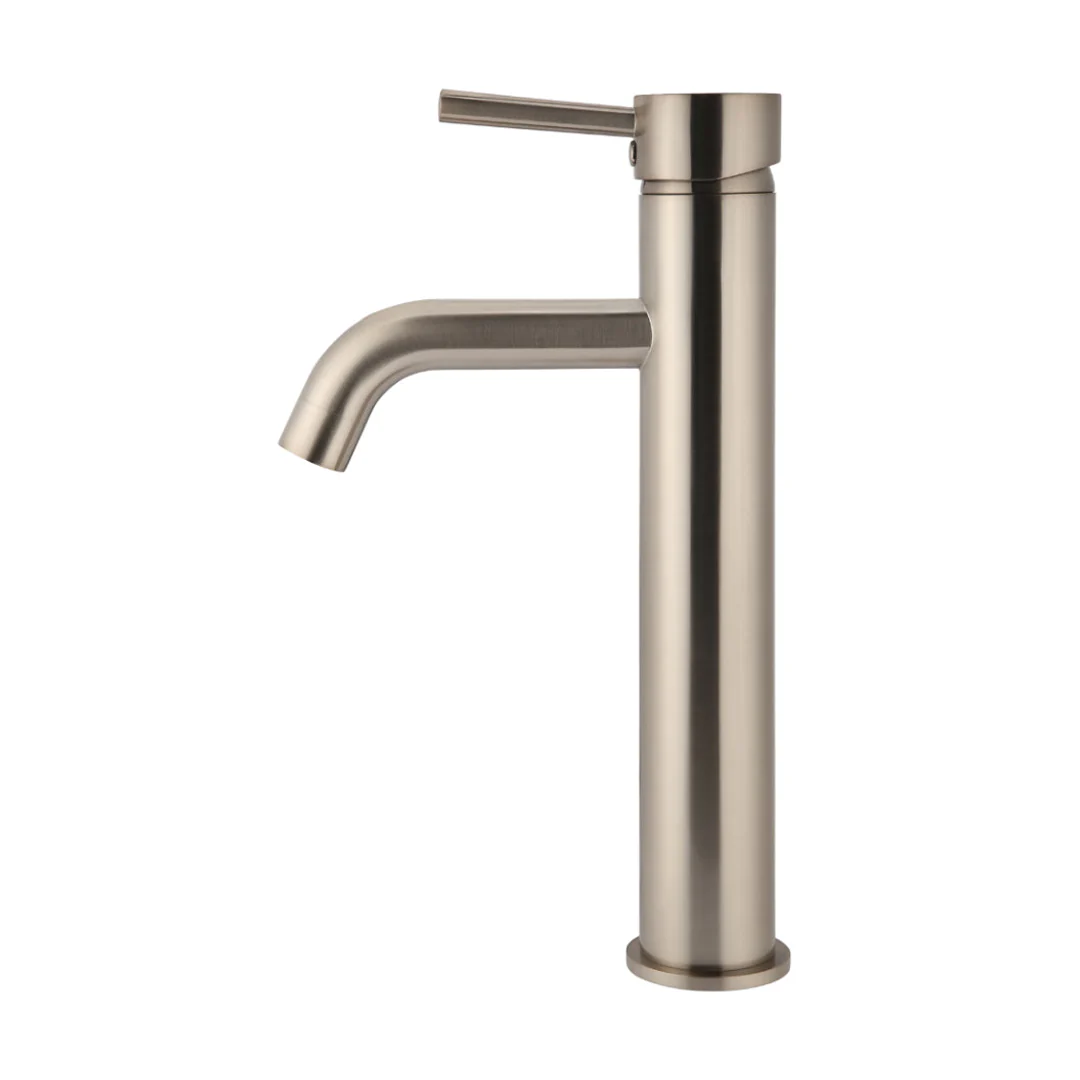 Meir Round Tall Curved Basin Mixer Champagne - Image 7