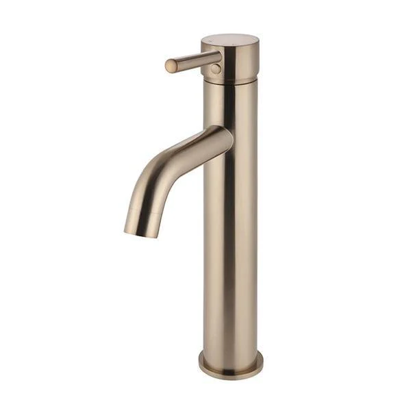 Meir Round Tall Curved Basin Mixer Champagne - Image 8