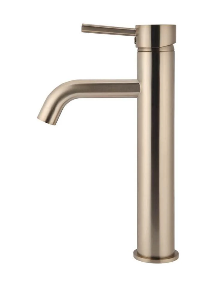 Meir Round Tall Curved Basin Mixer Champagne - Image 9