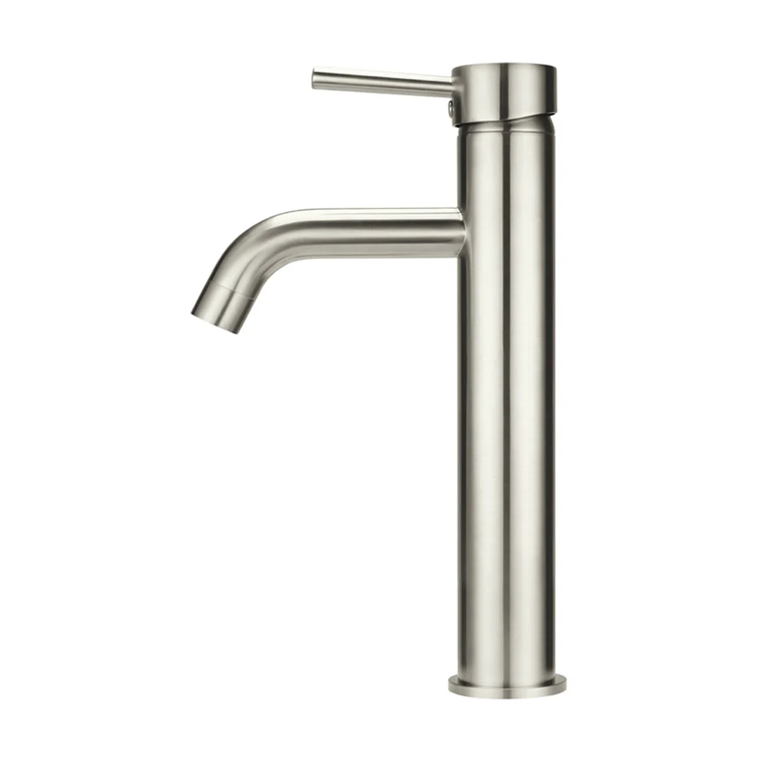 Meir Round Tall Curved Basin Mixer Brushed Nickel - Image 6