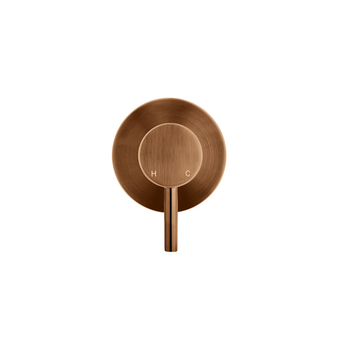 Meir Round Wall Mixer Short Pin Lever Finish Kit Lustre Bronze - Image 4