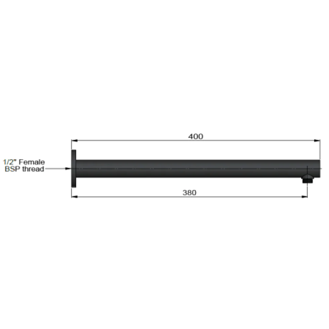 Meir Round Wall Shower Arm 400Mm Lustre Bronze - Image 2