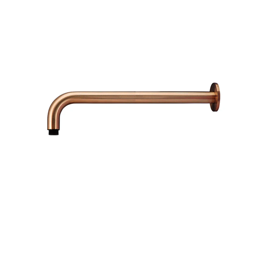 Meir Round Wall Shower Curved Arm 400Mm Lustre Bronze - Image 3