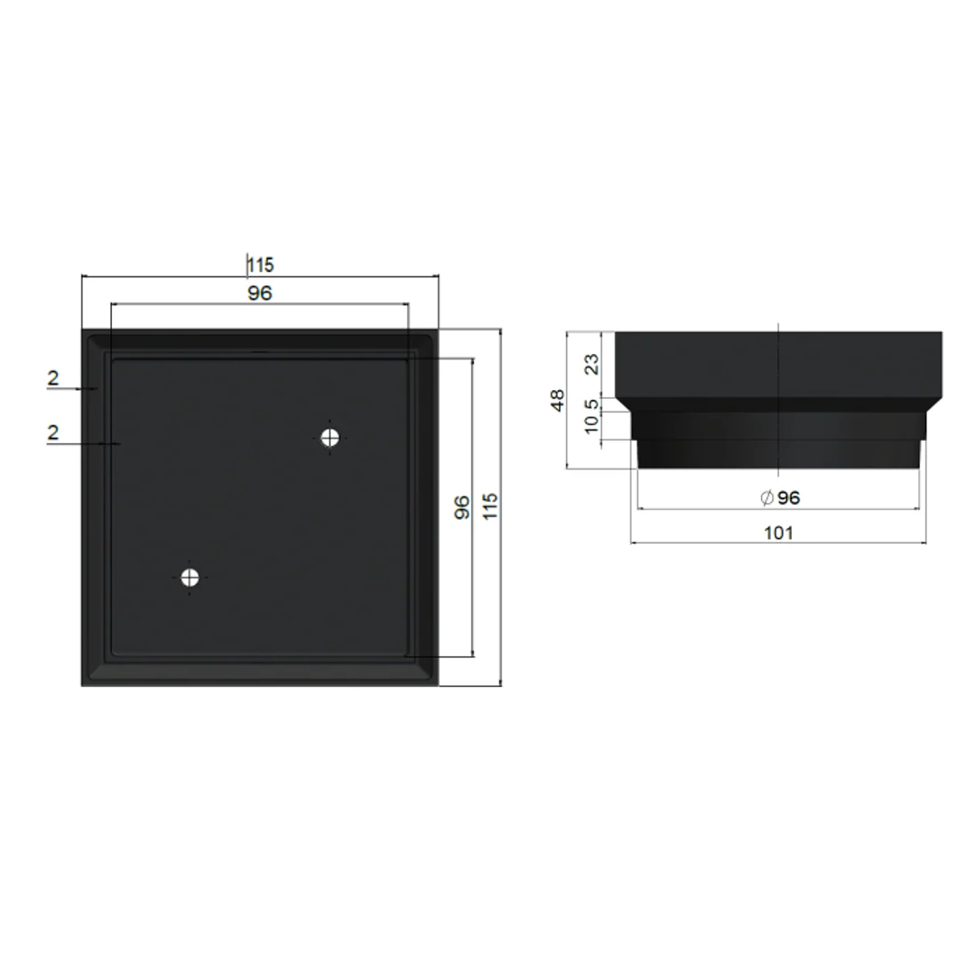 Meir Shower Waste With Tile Insert Gun Metal - Image 2