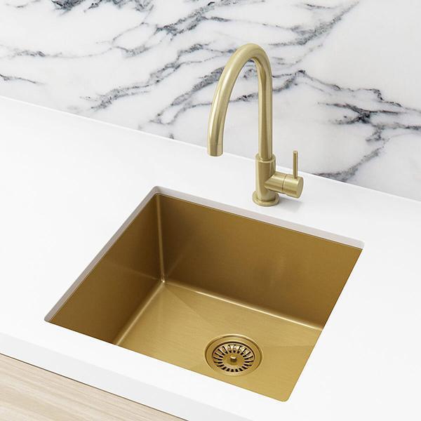 Meir Kitchen Sink Single Bowl 450 X 450 Tiger Bronze