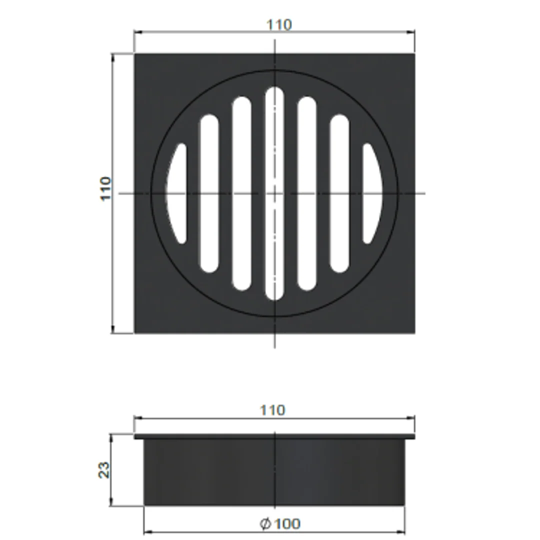 Meir Square Floor Grate Shower Drain 100Mm Outlet Champagne - Image 3