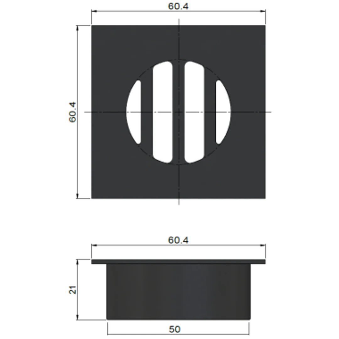 Meir Square Floor Grate Shower Drain 50Mm Outlet Champagne - Image 2