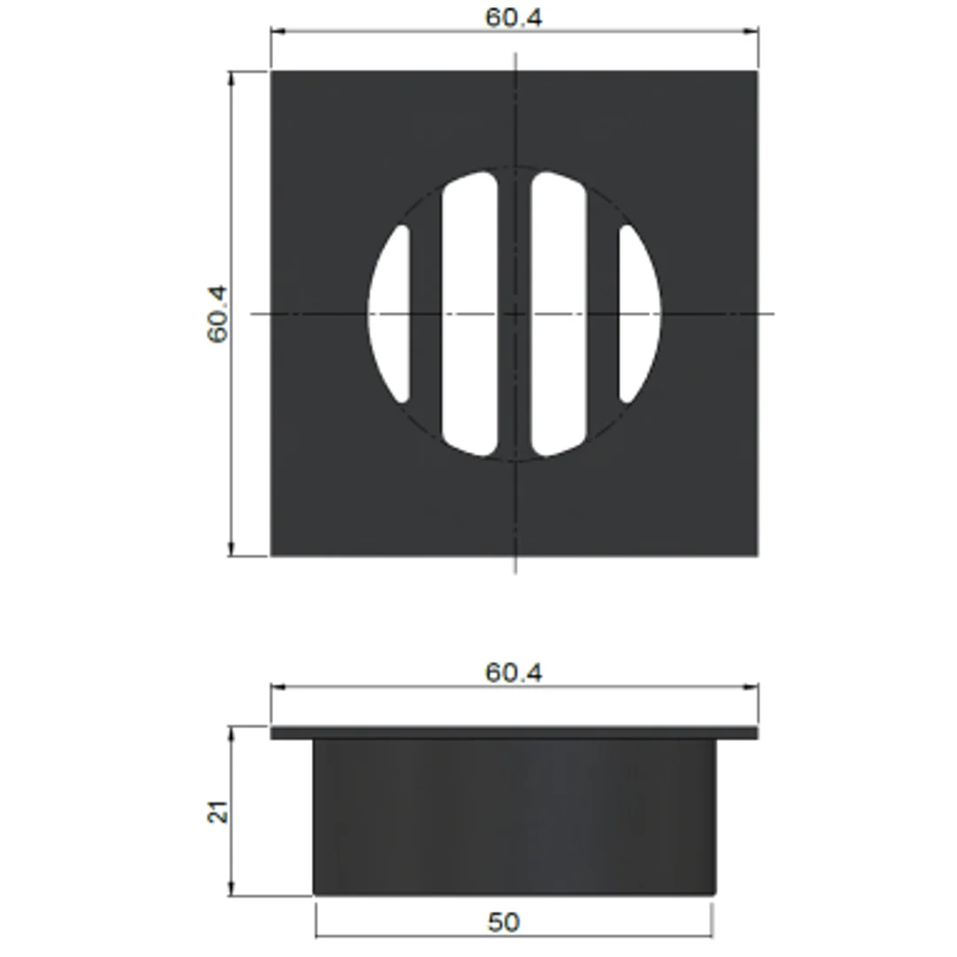 Meir Square Floor Grate Shower Drain 50Mm Outlet Polished Chrome - Image 2