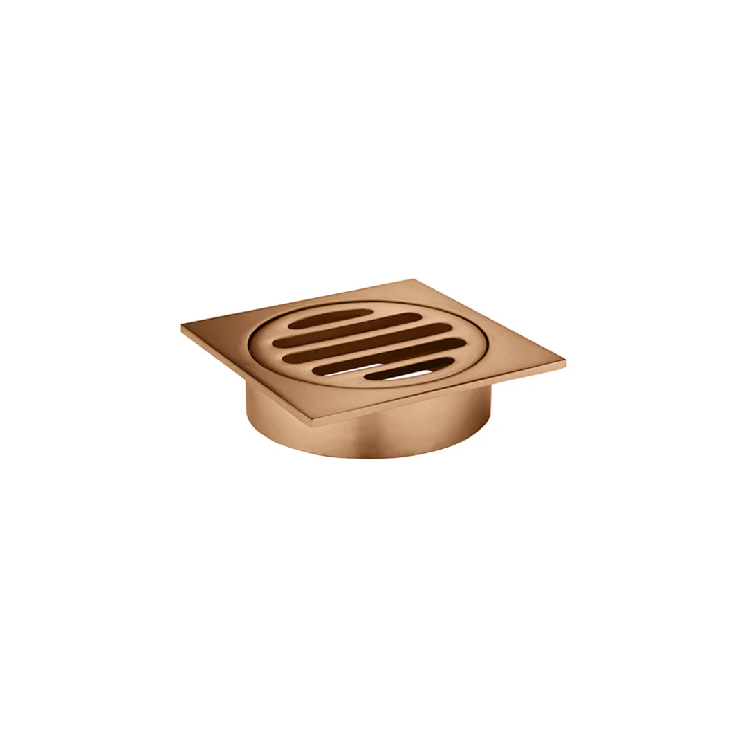 Meir Square Floor Grate Shower Drain 80Mm Outlet Lustre Bronze - Image 3