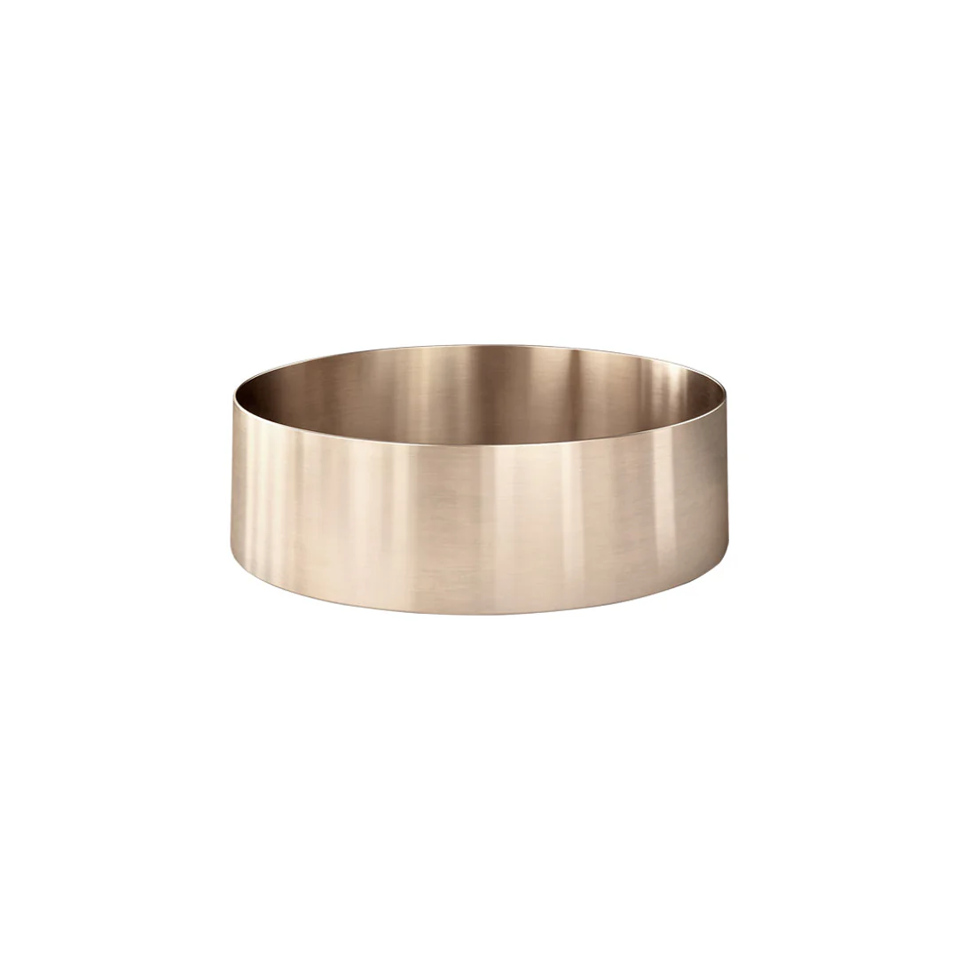 Meir Steel Round Bathroom Basin 380 X 110 Pvd Champagne - Image 3