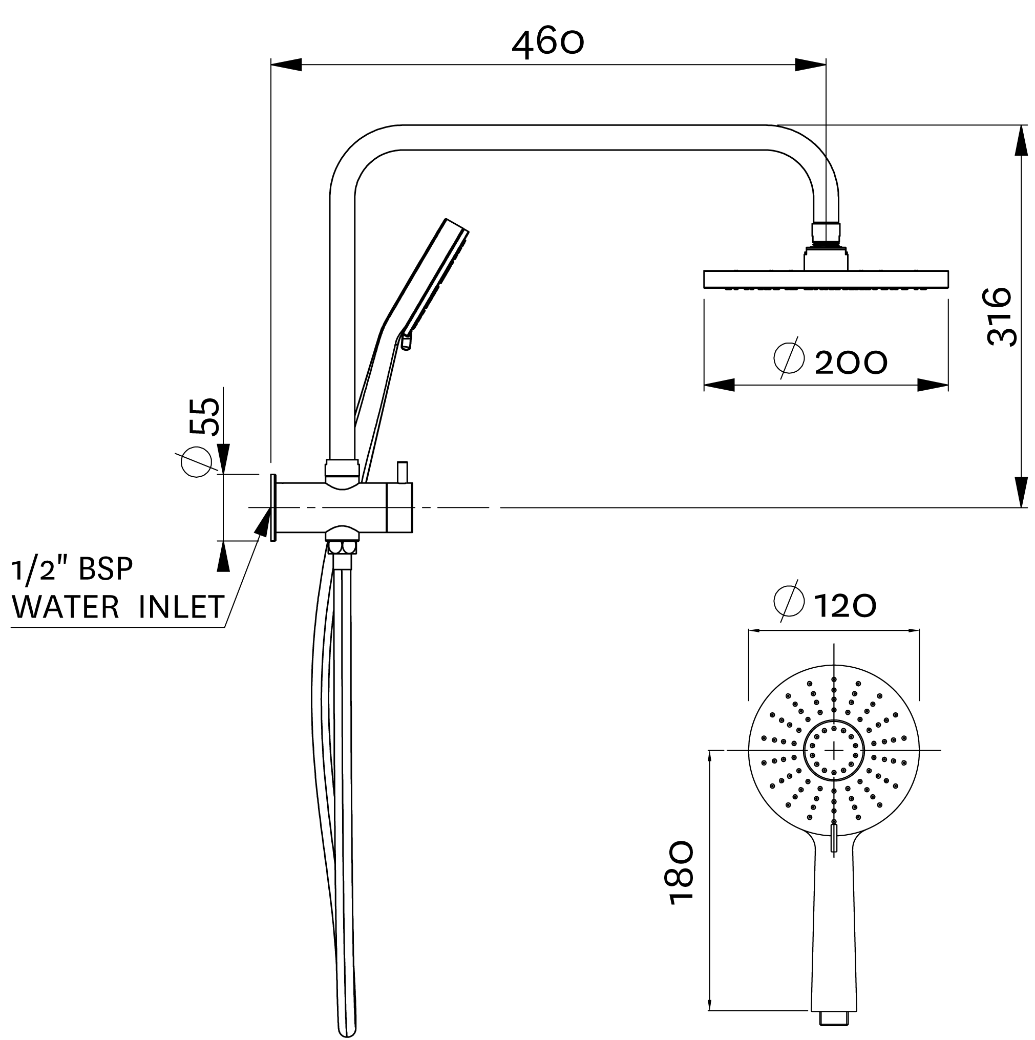 Methven Krome 100 3 Function Short Twin System - Image 5