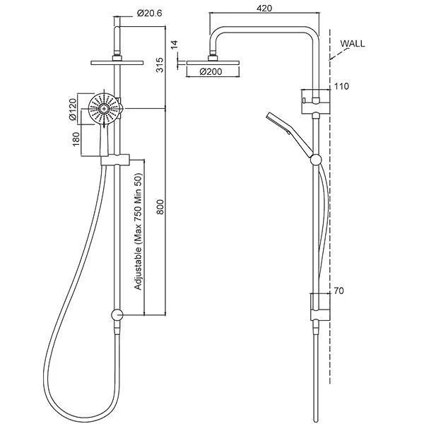 Methven Krome 100 3 Function Twin Shower System - Image 7