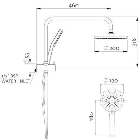 Methven Krome 120 3 Function Hand Shower - Image 4