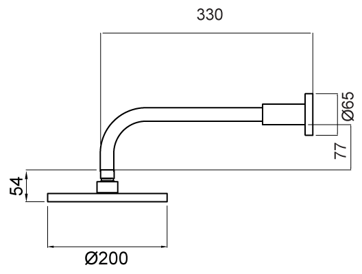Methven Krome 200mm Wall Shower On Straight Arm - Image 4