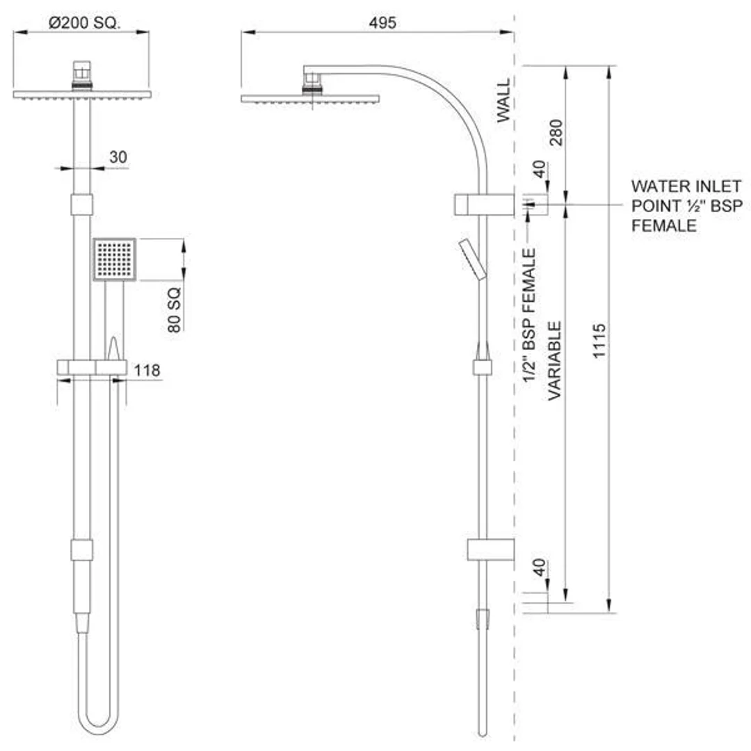 Methven Rere Twin Shower System-Matte Black - Image 4