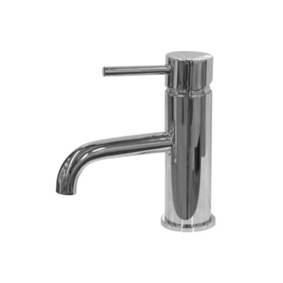 Milan Round Pin Lever 'Curved Spout' Basin Mixer - Image 2