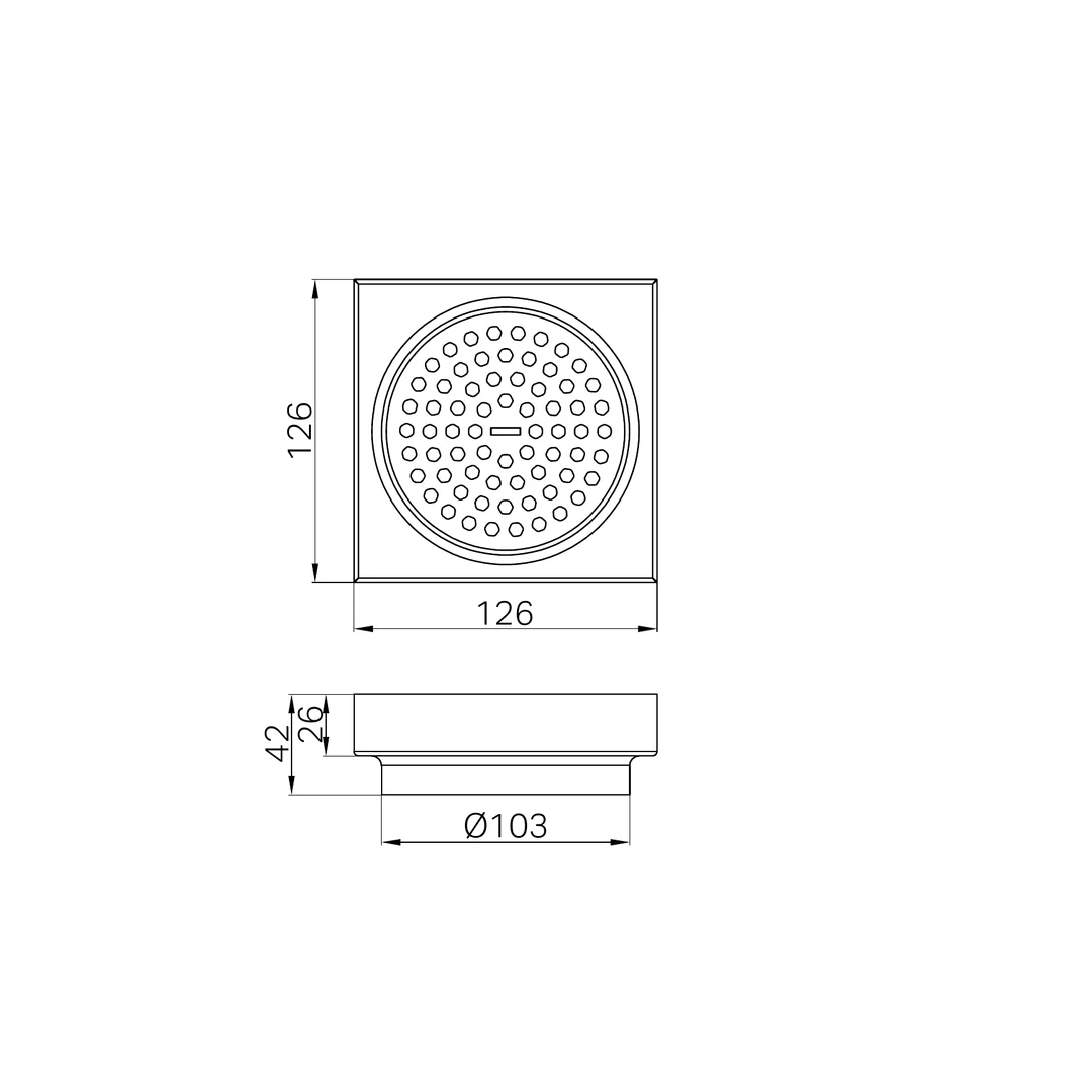 Nero 130Mm Square Tile Insert Floor Waste 100Mm Outlet Brushed Bronze - Image 2