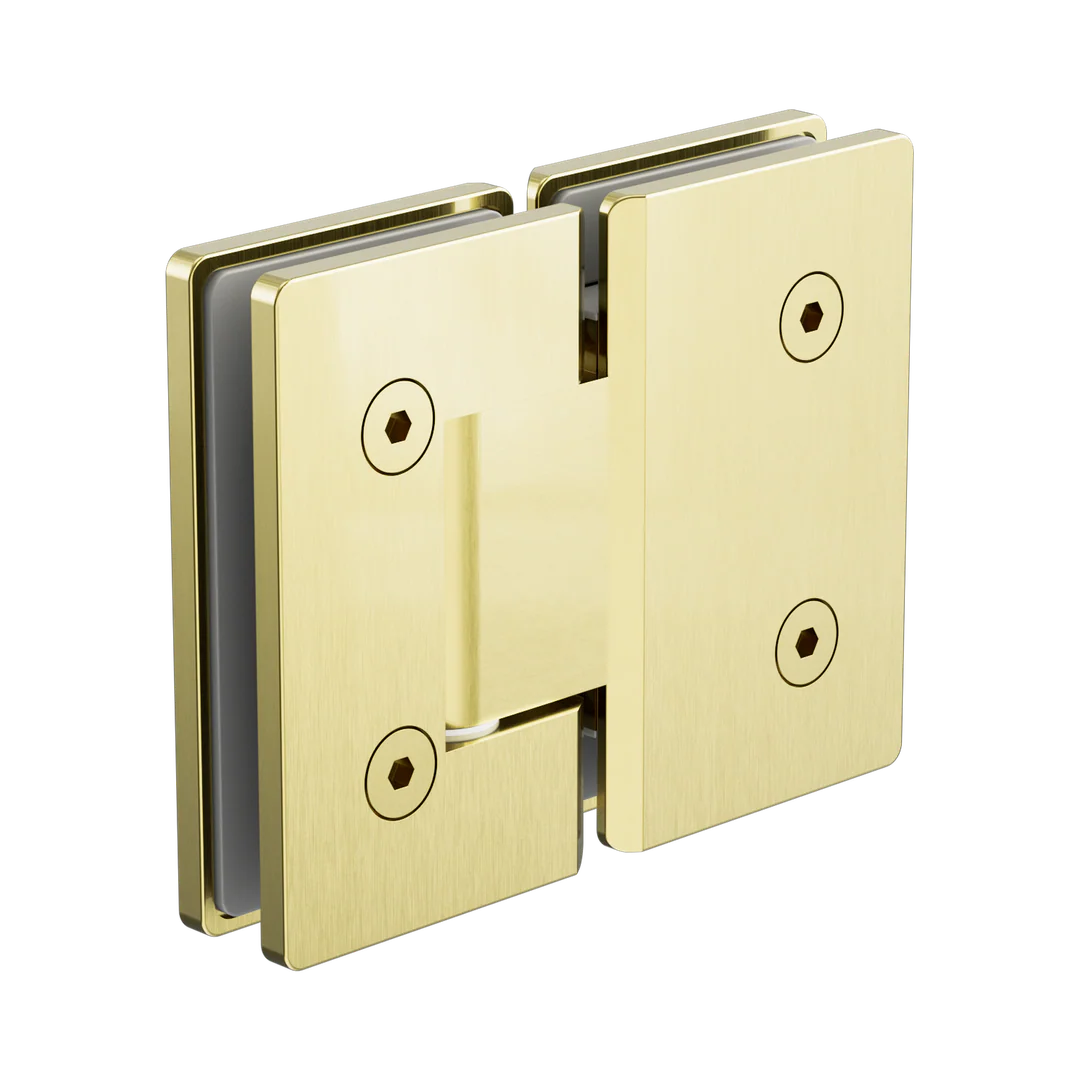 Nero 180 Degree Glass To Glass Shower Hinge 10Mm Glass Brushed Gold