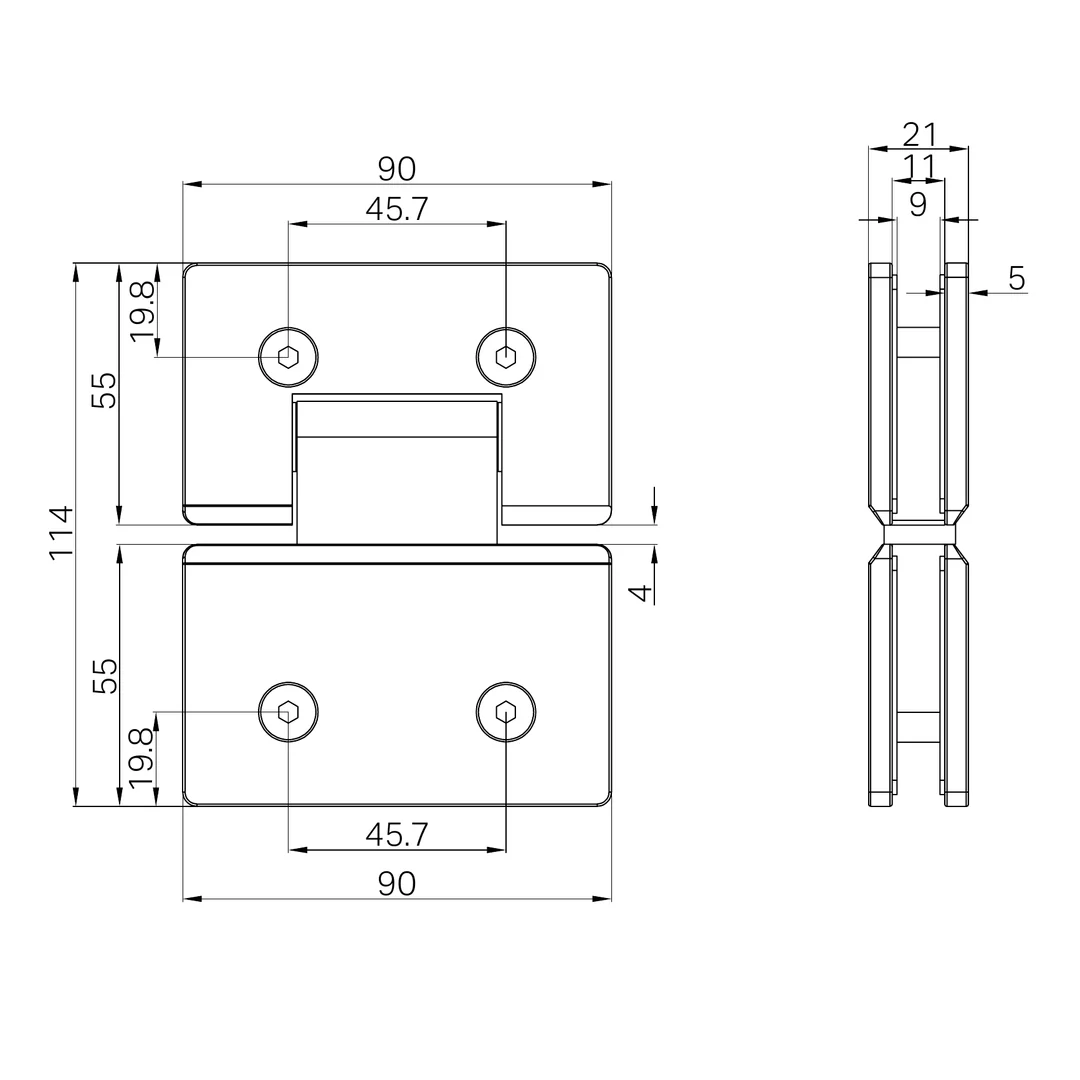 Nero 180 Degree Glass To Glass Shower Hinge 10Mm Glass Matte Black - Image 2