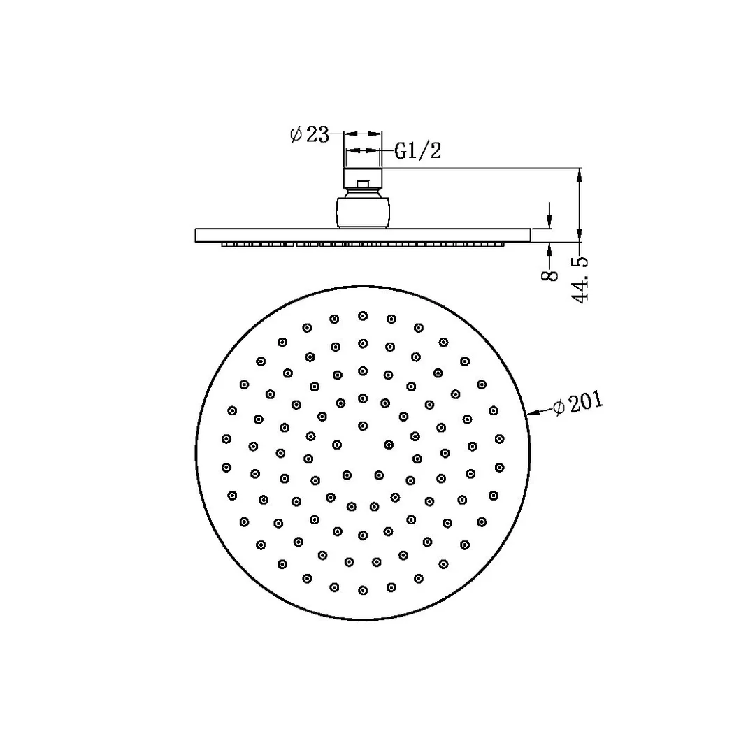 Nero 200Mm Round Shower Head Matt Black - Image 7