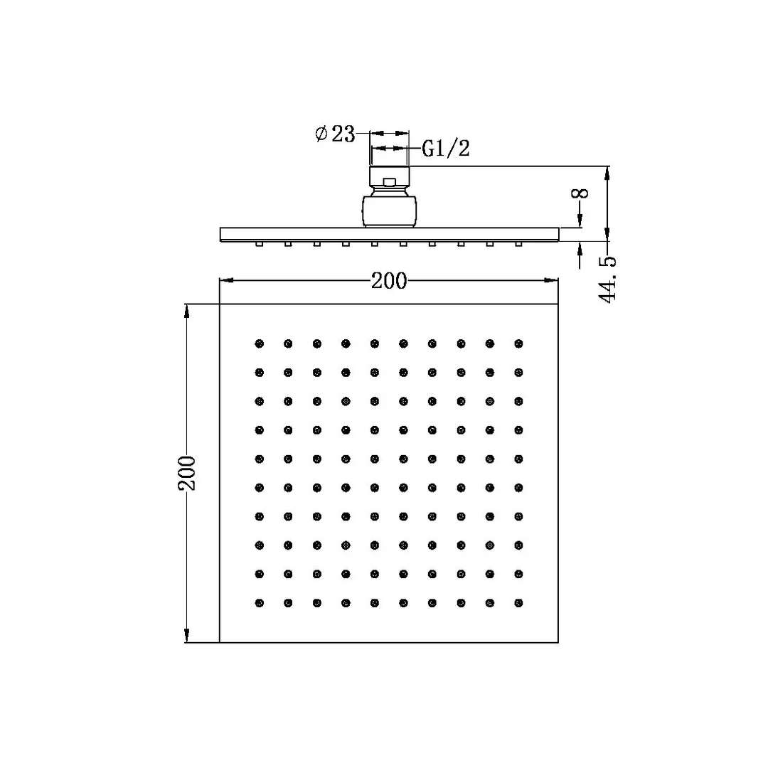 Nero 200Mm Square Shower Head Chrome - Image 5