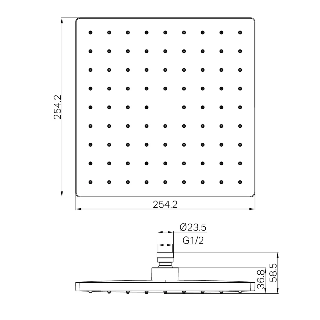 Nero 250Mm Abs Square Shower Head Chrome - Image 2