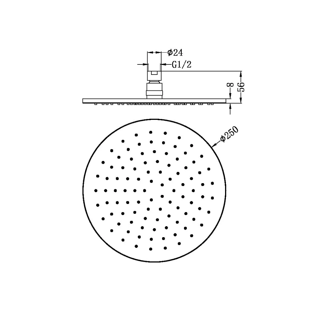 Nero 250Mm Round Shower Head Chrome - Image 4