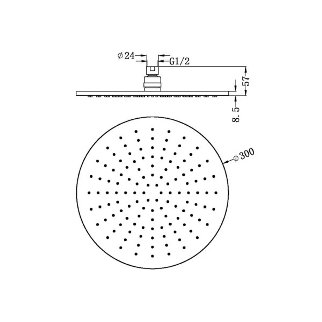 Nero 300Mm Round Shower Head Matte White - Image 3