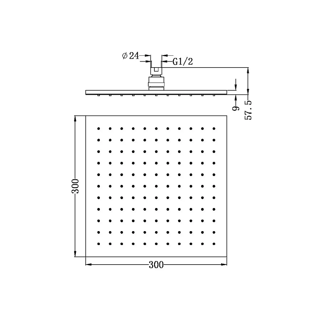 Nero 300Mm Square Shower Head Chrome - Image 7